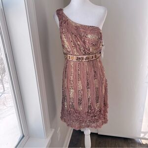 Sue Wong nocturne shear lace embroidered NWT formal dress size 8